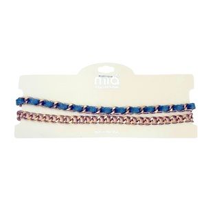 Mia Collection Gold & Denim Choker Set